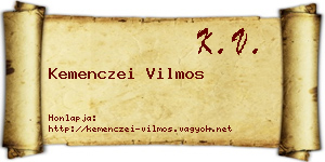 Kemenczei Vilmos névjegykártya