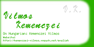 vilmos kemenczei business card